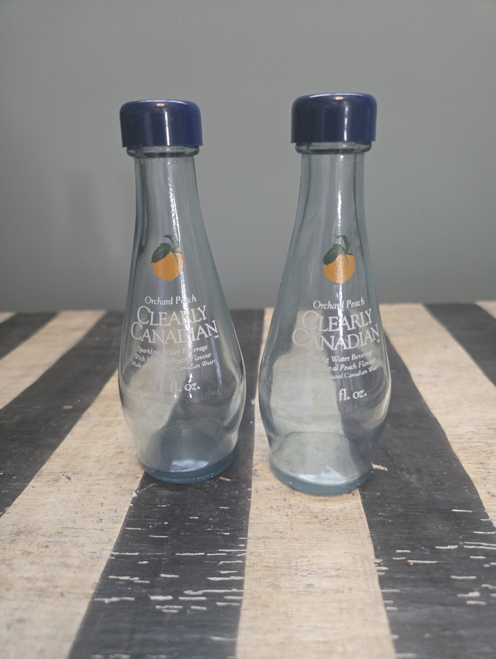 Vintage Clearly Canadian Salt And Pepper Shakers